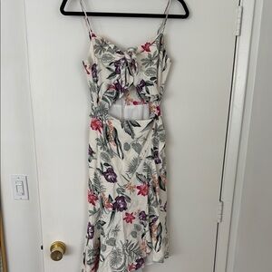 Floral Print Cut-Out Dress